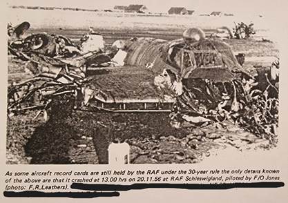 Wreckage of the plane following the crash