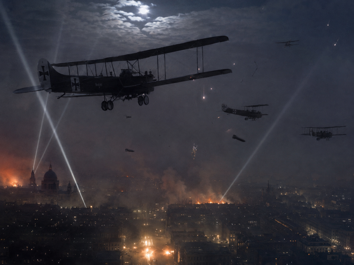 German gotha planes bombing Britain 