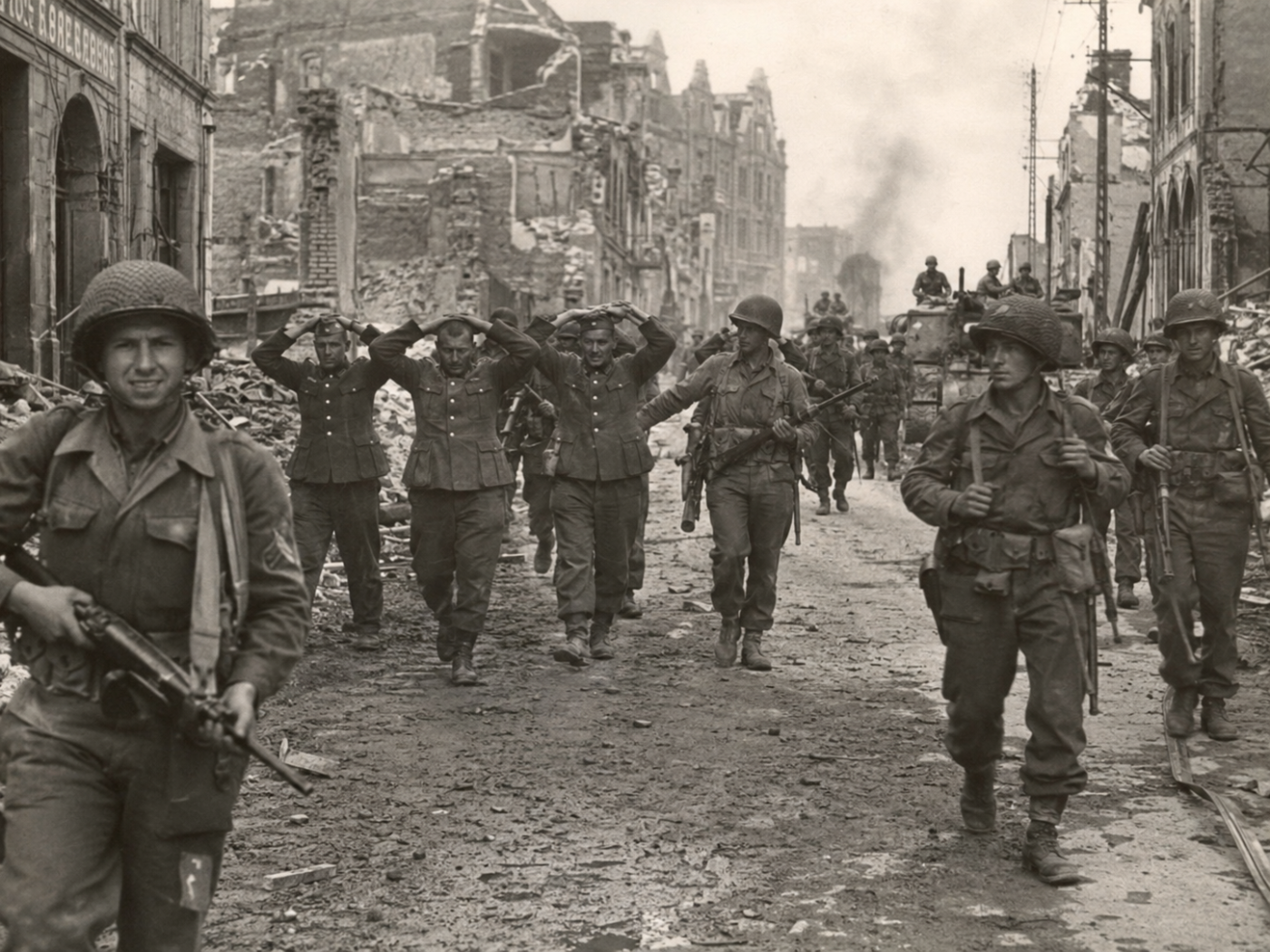 Germans surrender to Canadians at Le Havre 