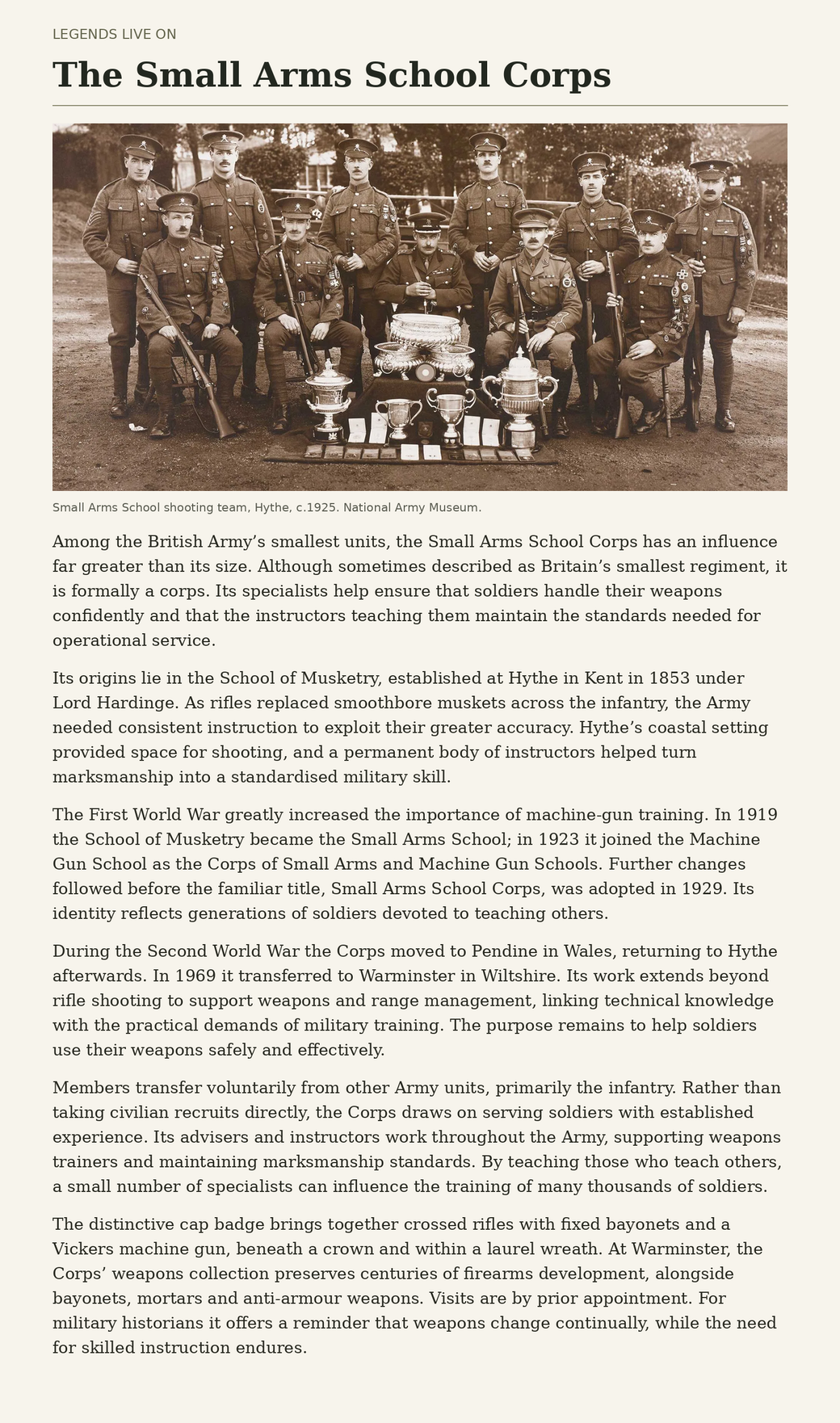 Small arms school British trading centre 
