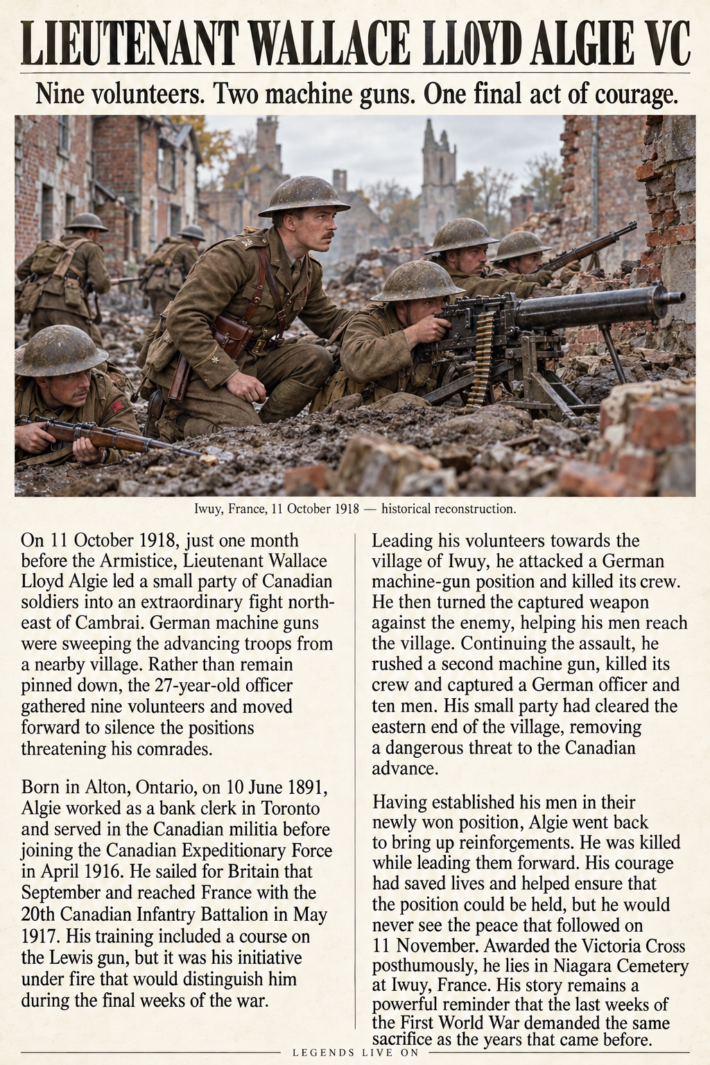 Lt Wallace VC medal recipient 
