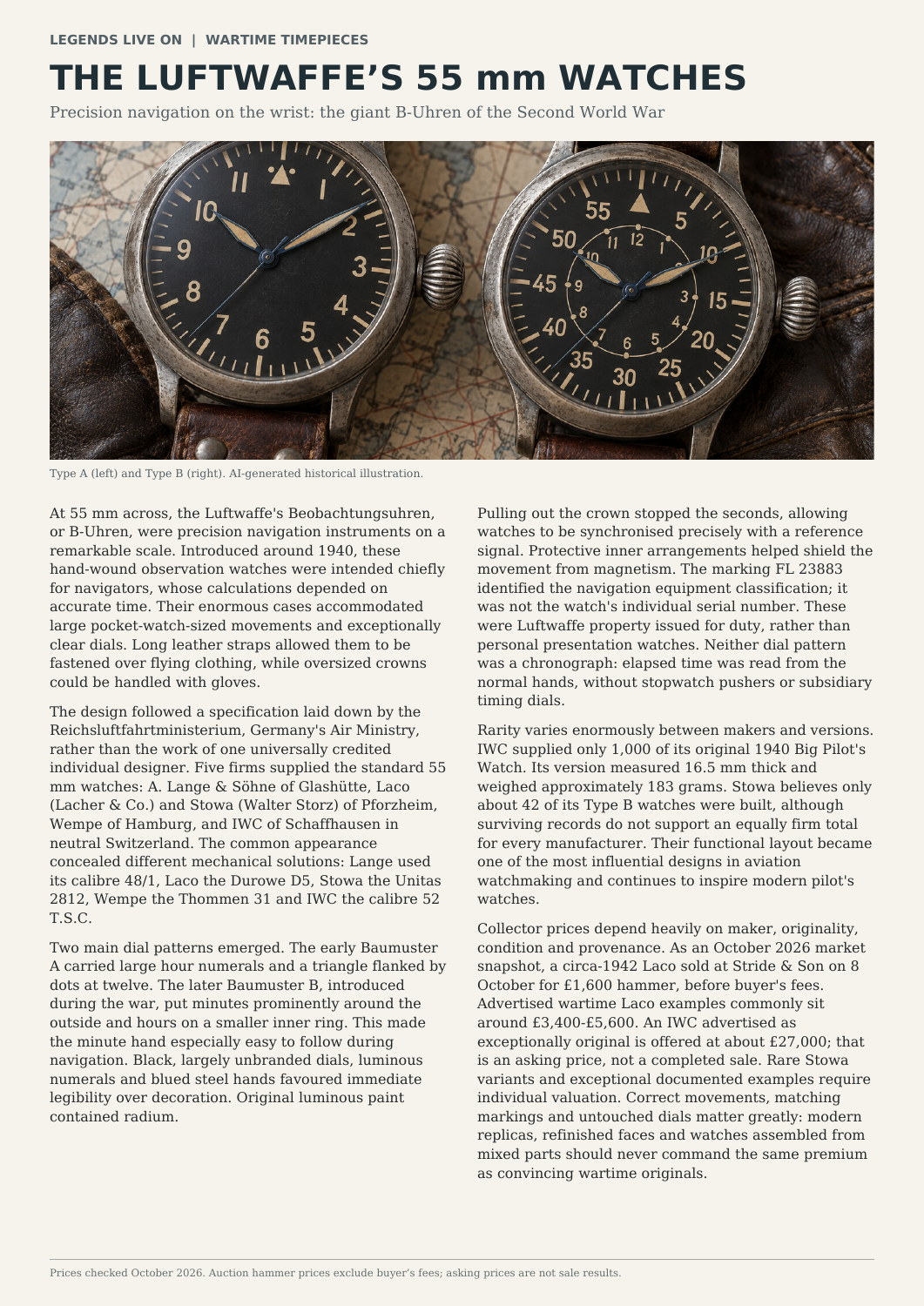 Luftwaffe 55mm watches 