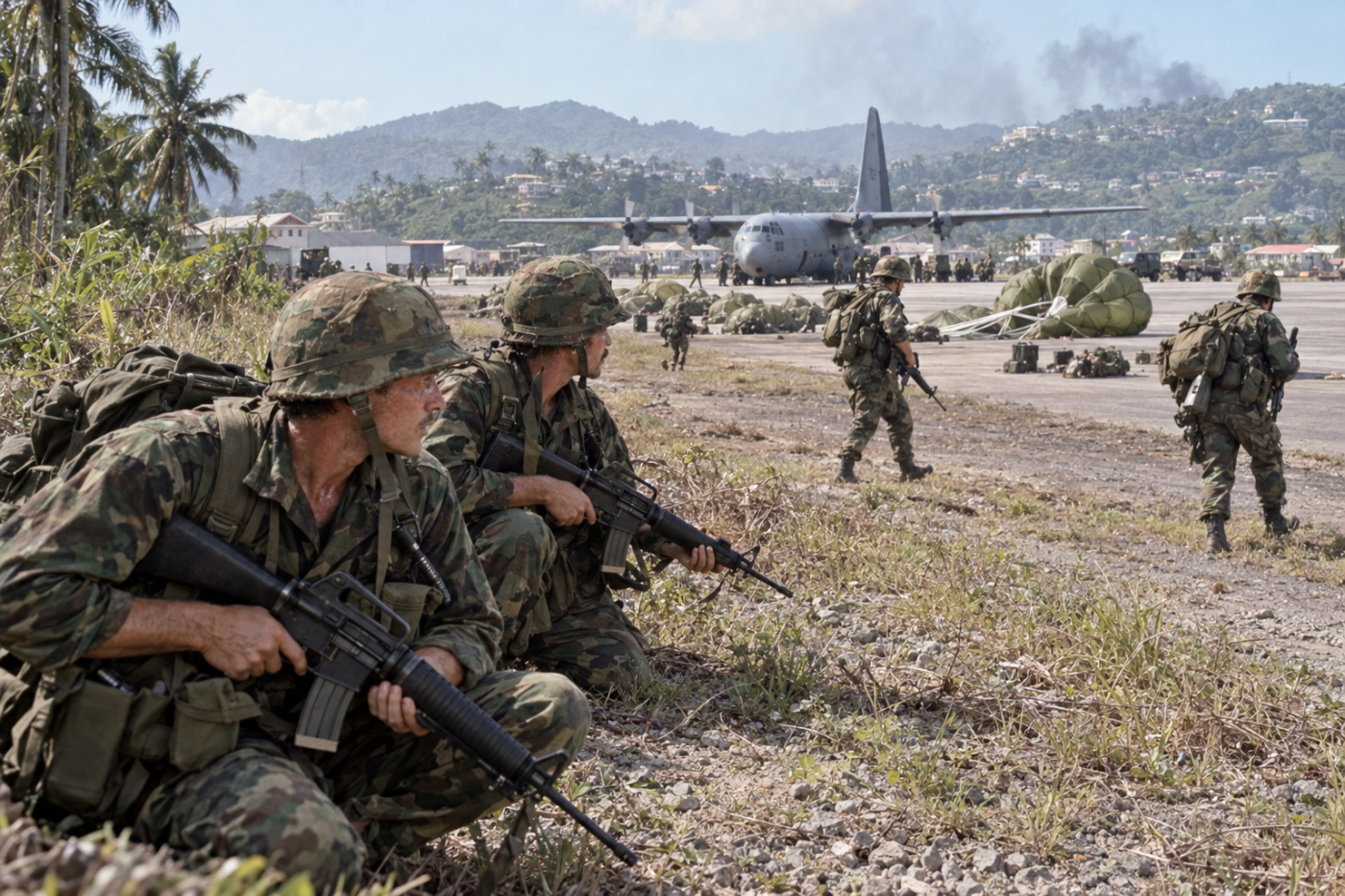 U.s invades Grenada airborne and rangers 