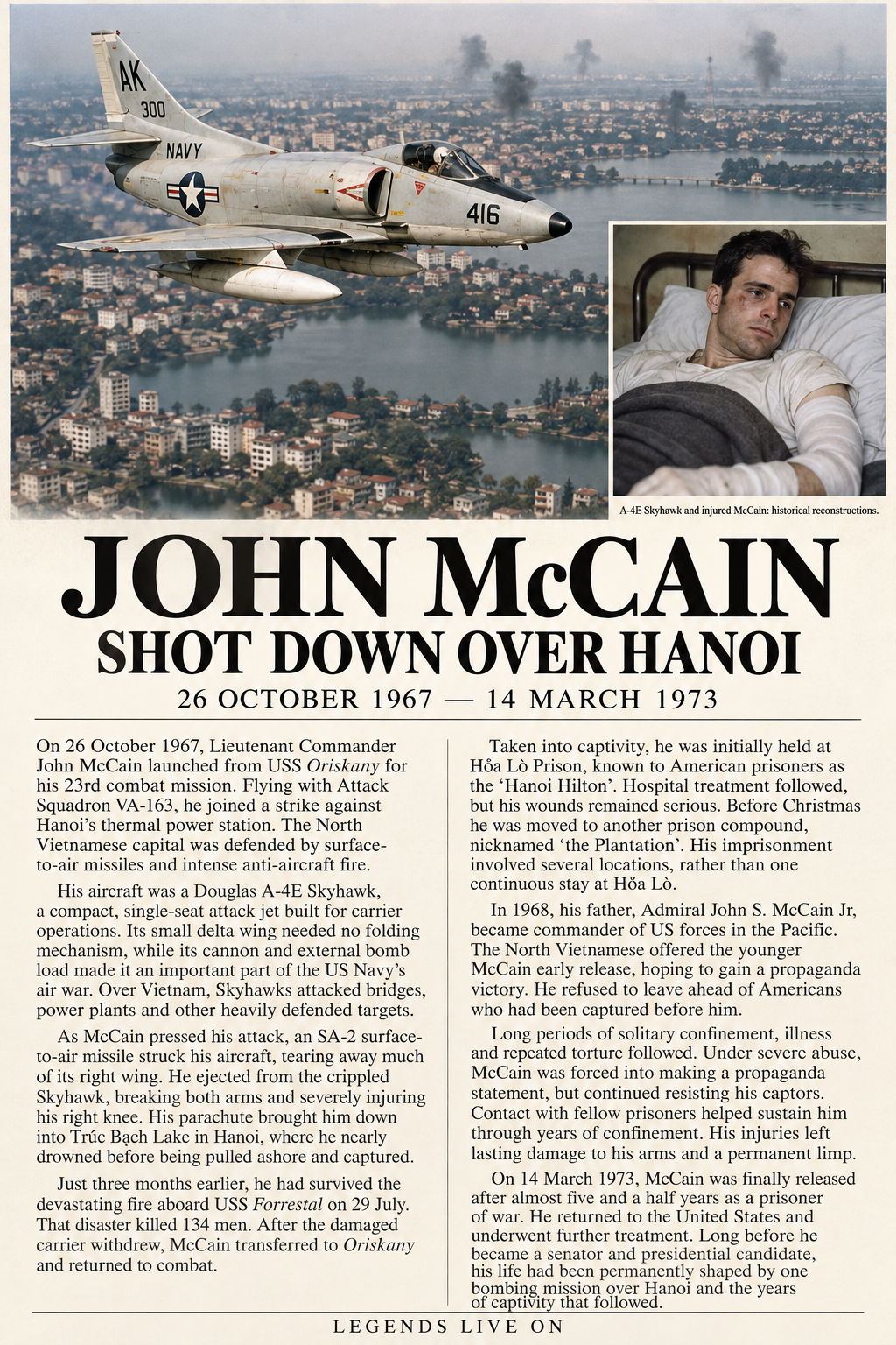 Jogn mcain shot down over Hanoi 