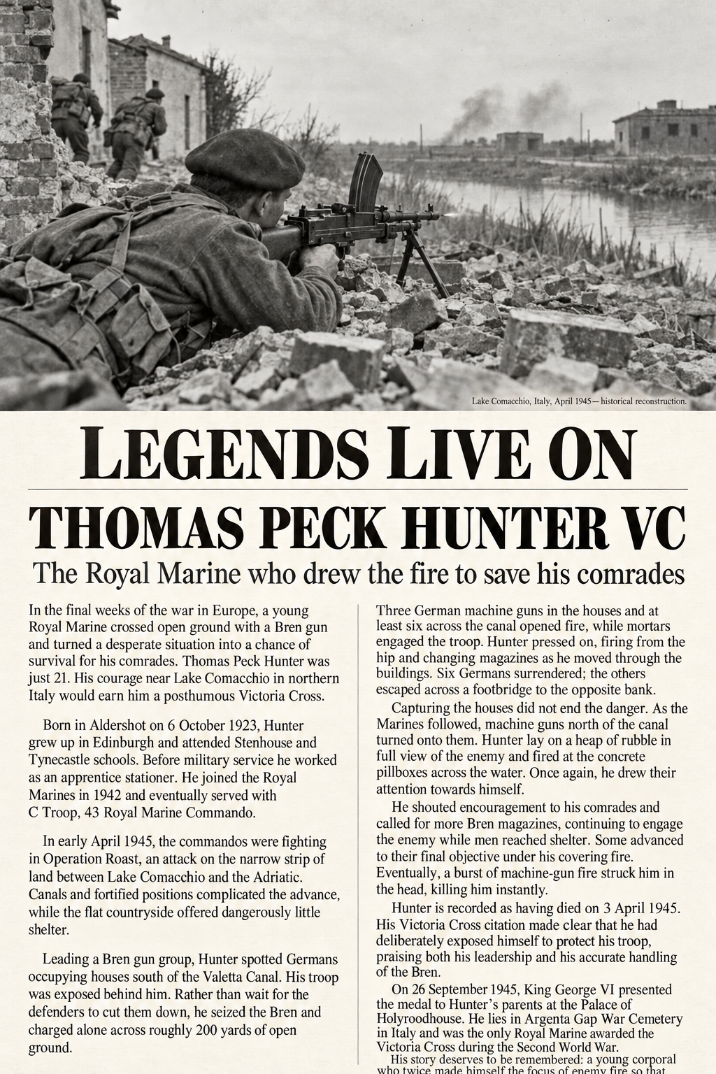 Thomas peck hunter vc recipient 