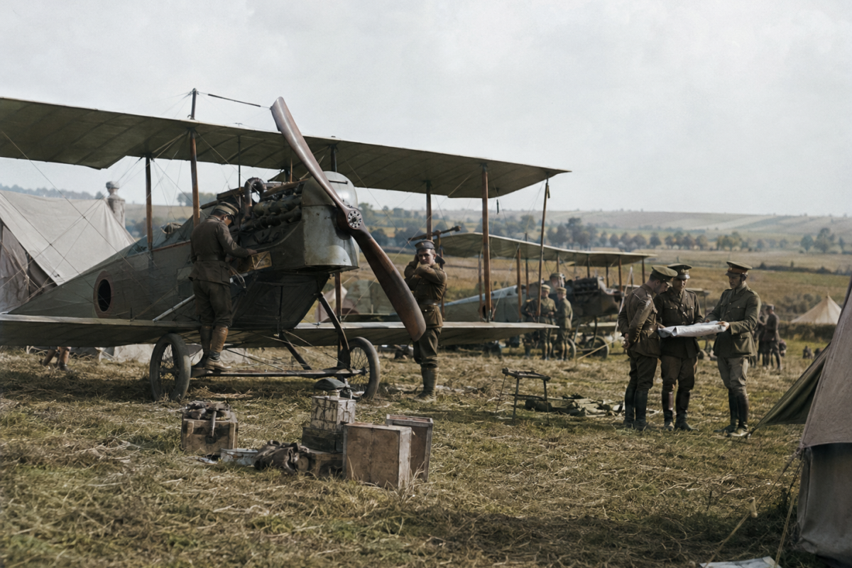 First WW1 planes arrived in France from Britain 