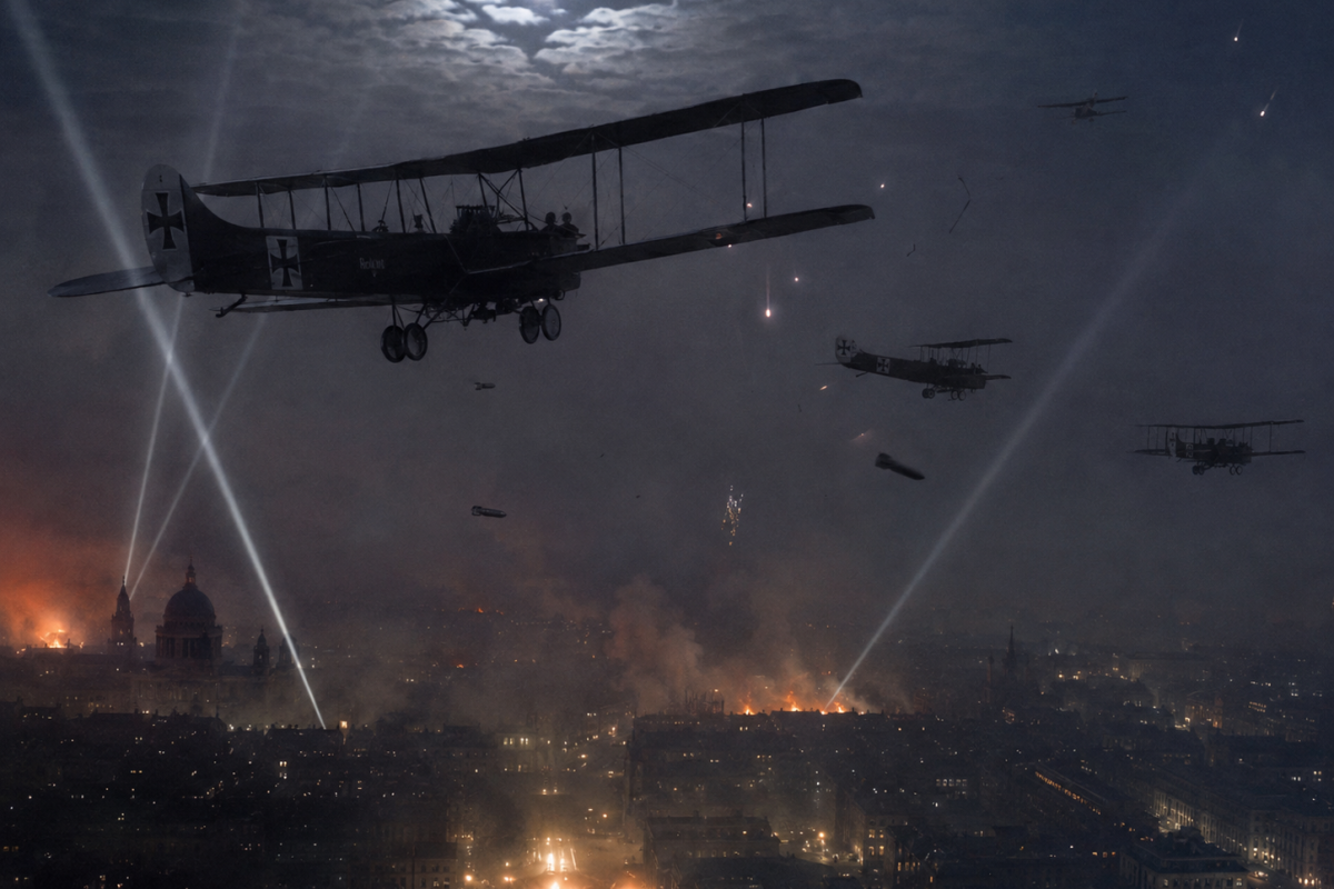 German gotha planes bombing Britain 