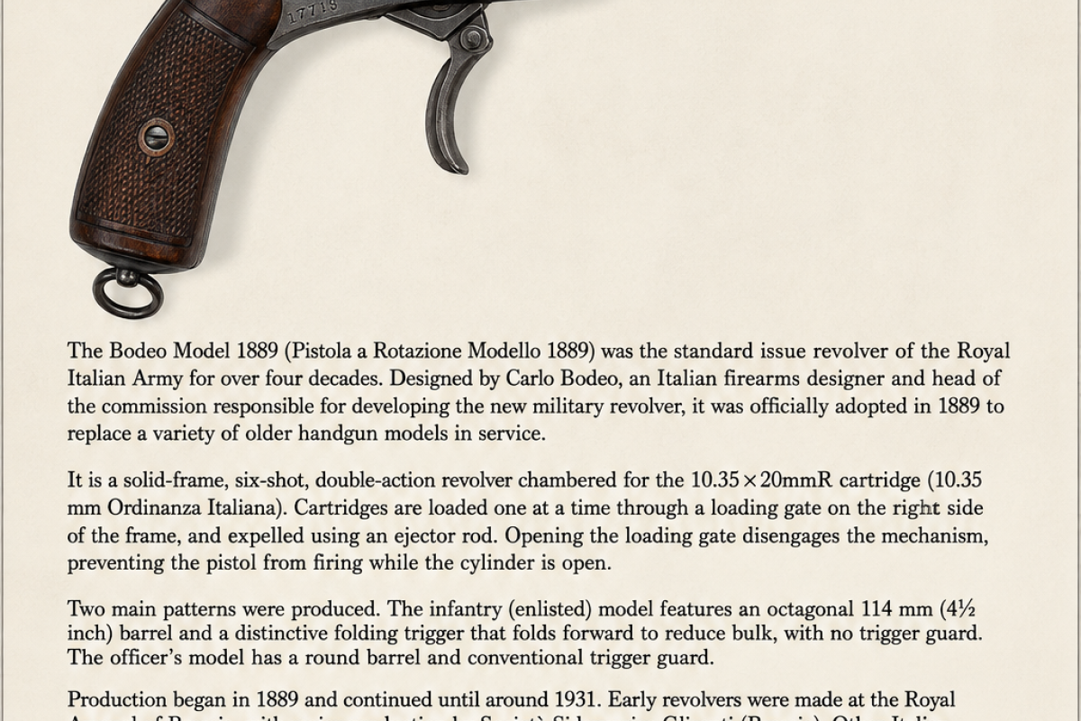 Italian bodeo model 1889 revolver pistol 