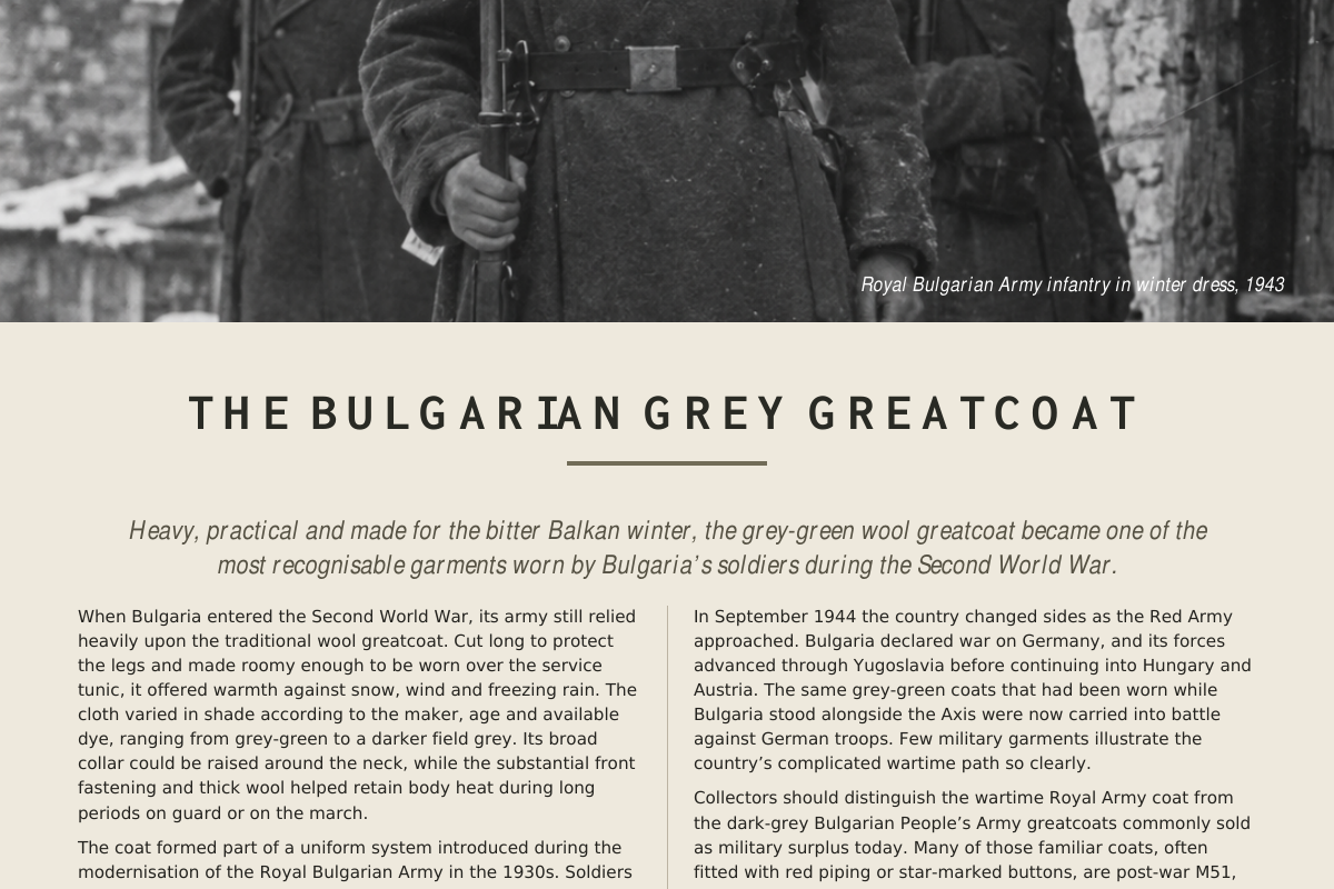 Ww2 Bulgarian grey coats 