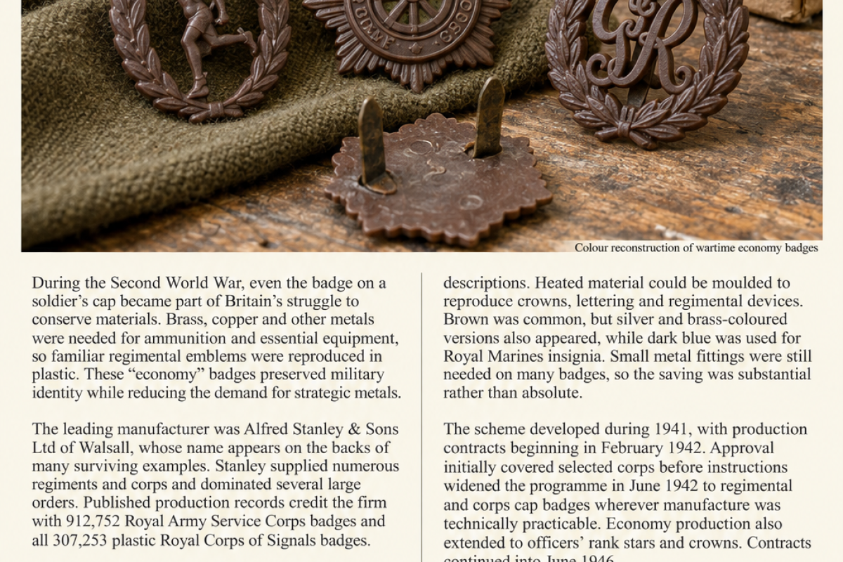 Plastic economy insignia cap badges plastic