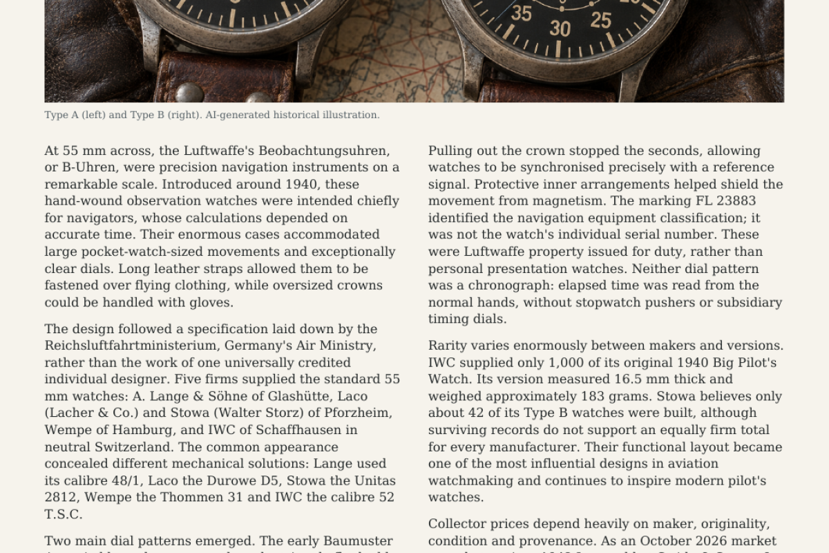 Luftwaffe 55mm watches 