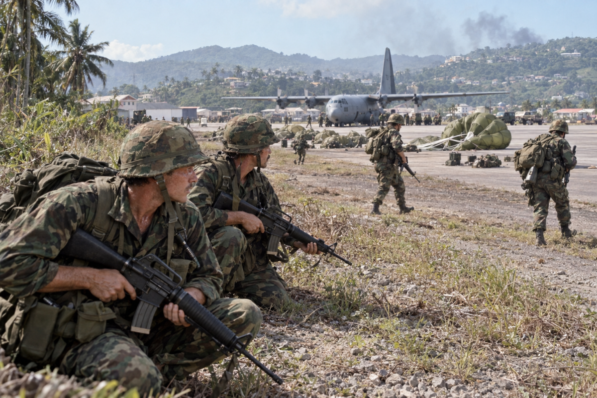U.s invades Grenada airborne and rangers 